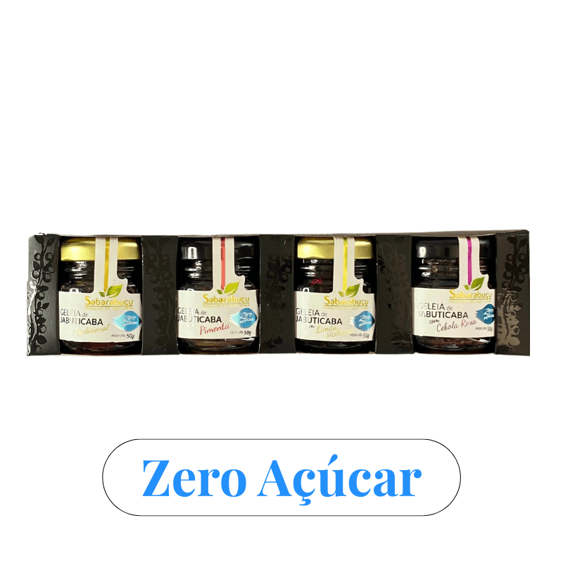 Kit com 4 Miniaturas de Geleias de Jabuticaba Zero Açúcar 50g cada