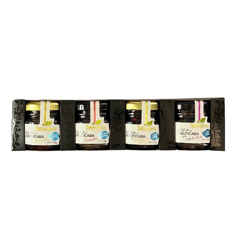 Kit com 4 Miniaturas de Geleias de Jabuticaba Zero Açúcar 50g cada