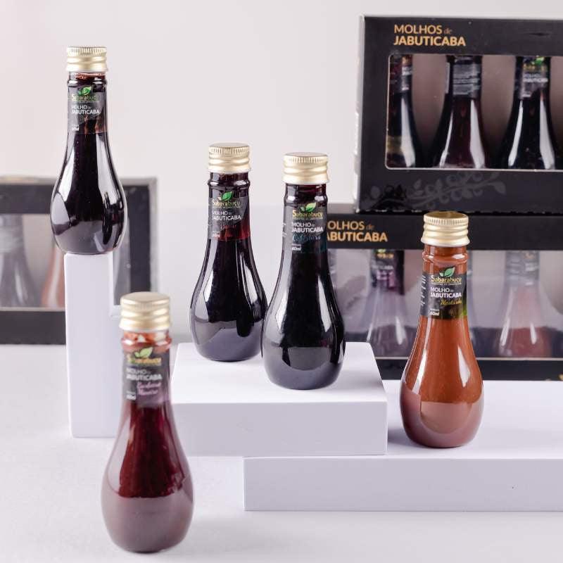 Kit com 5 Miniaturas de Molhos de Jabuticaba 60ml cada